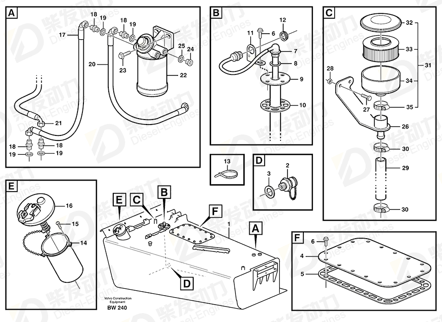VOLVO Fuel tank 11121161 Drawing