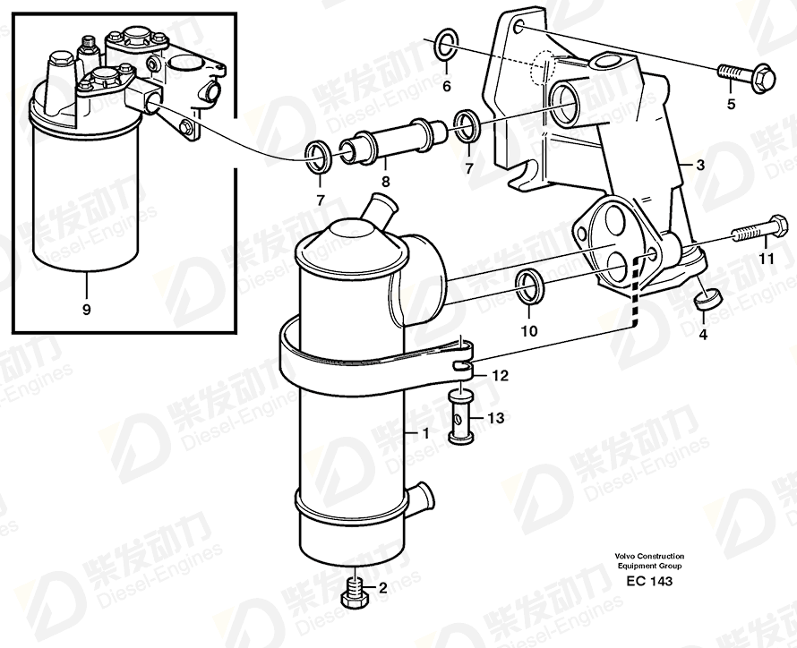 VOLVO Oil feed pipe 471602 Drawing