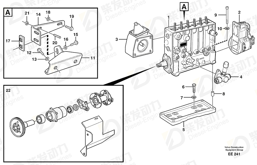 VOLVO Injection Pump 11703547 Drawing