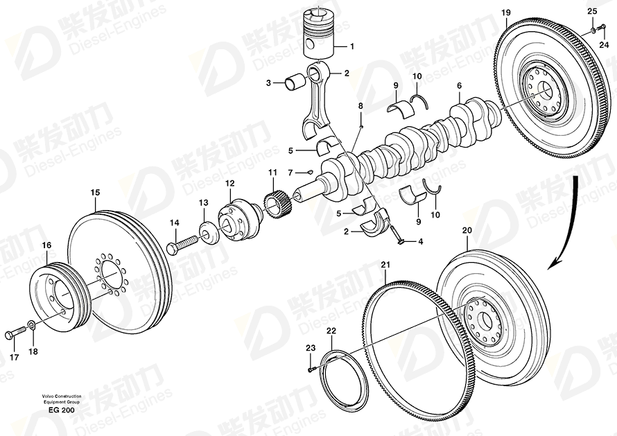 VOLVO Main bearing kit 270450 Drawing