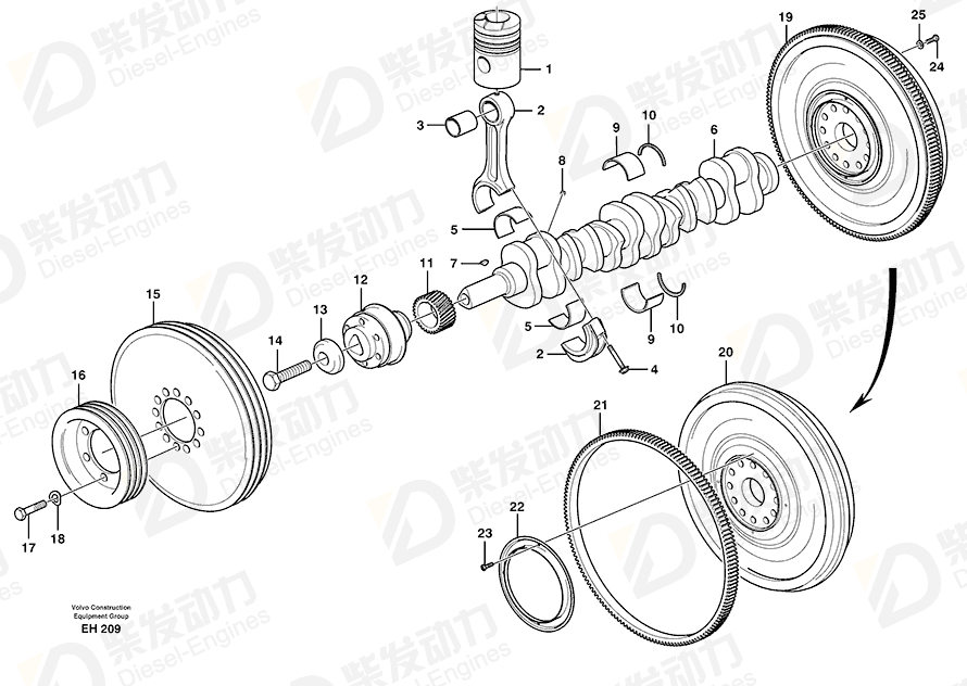 VOLVO Big-end bearing kit 270131 Drawing