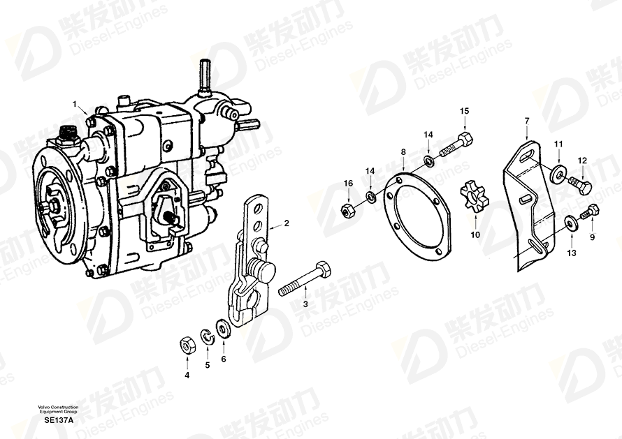 VOLVO Fuel Injet Pump SA3892658-5 Drawing