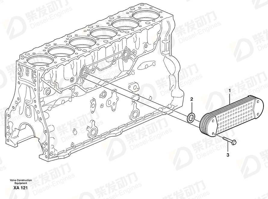 VOLVO Oil Cooler 20749399 Drawing VOLVO Oil Cooler 20749399 Drawing