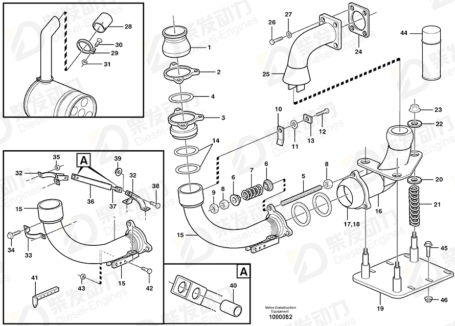 VOLVO Exhaust pipe 11190839 Drawing VOLVO Exhaust pipe 11190839 Drawing