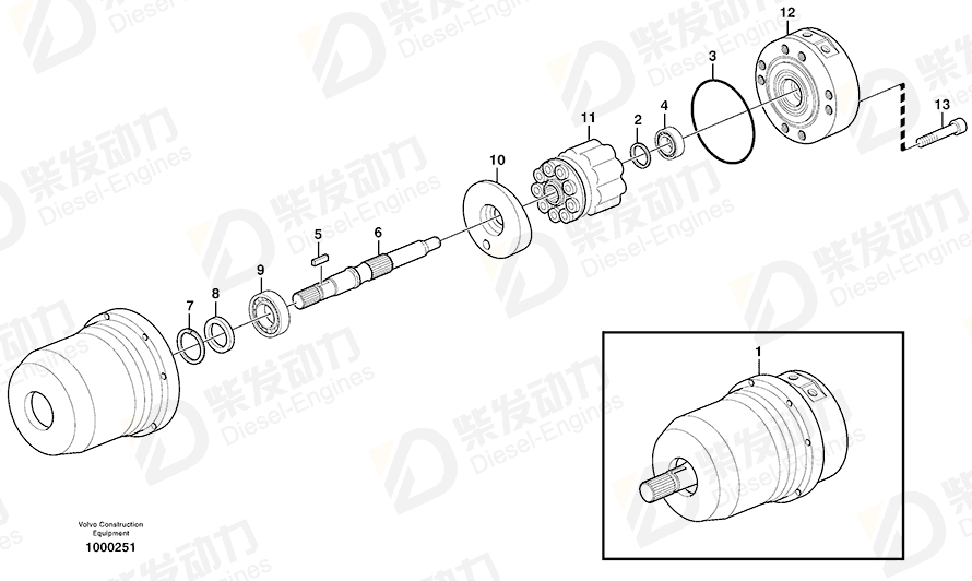 VOLVO Pump element 11707888 Drawing