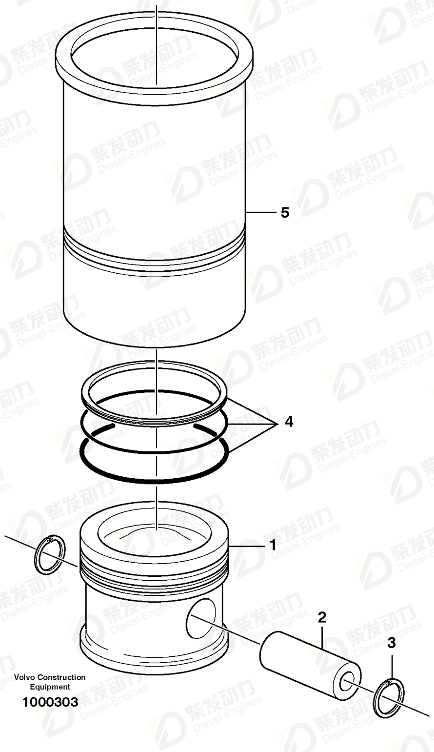 VOLVO Piston ring kit 21299547 Drawing