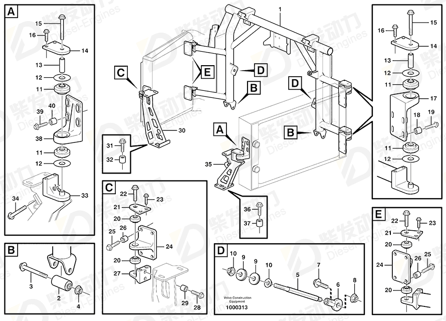 VOLVO Flange screw 968591 Drawing