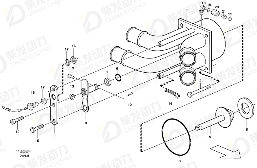 VOLVO Valve housing 11121257 Drawing