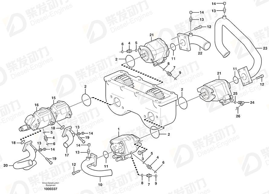 VOLVO Suction pipe 11121347 Drawing