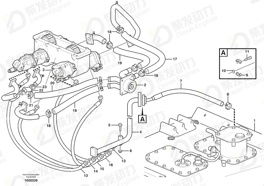 VOLVO Hose clamp 14343742 Drawing