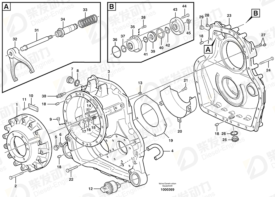VOLVO Transfer gearbox 22512 Drawing