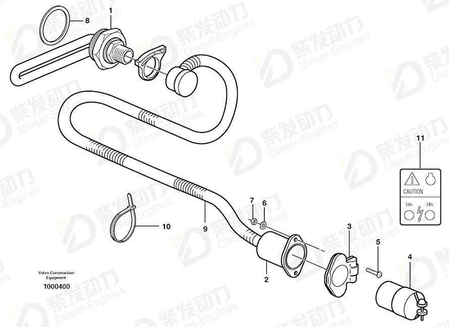 VOLVO Cable 11078323 Drawing