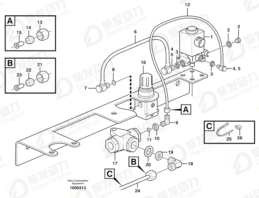 VOLVO Plastic Pipe 13946460 Drawing