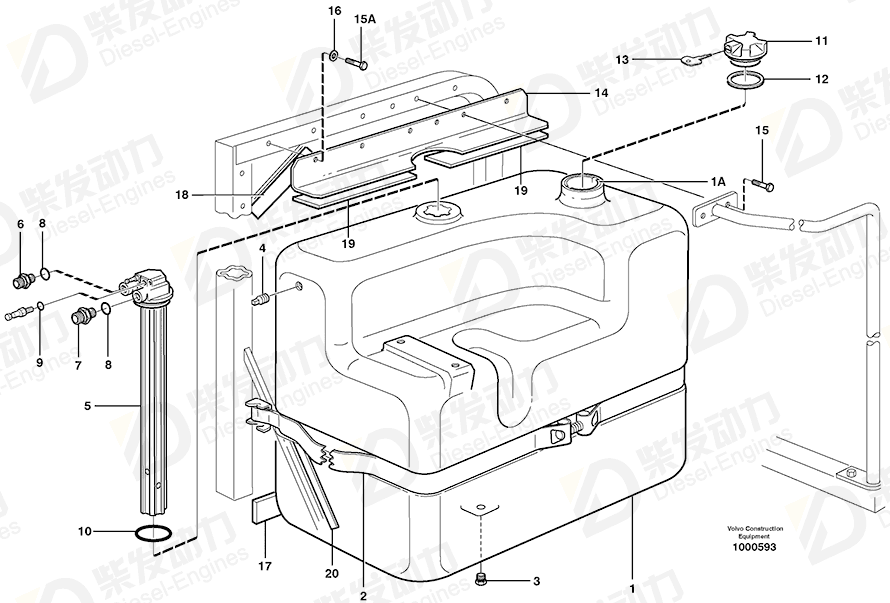 VOLVO Nipple 11705380 Drawing