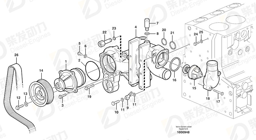 VOLVO Gasket 947620 Drawing