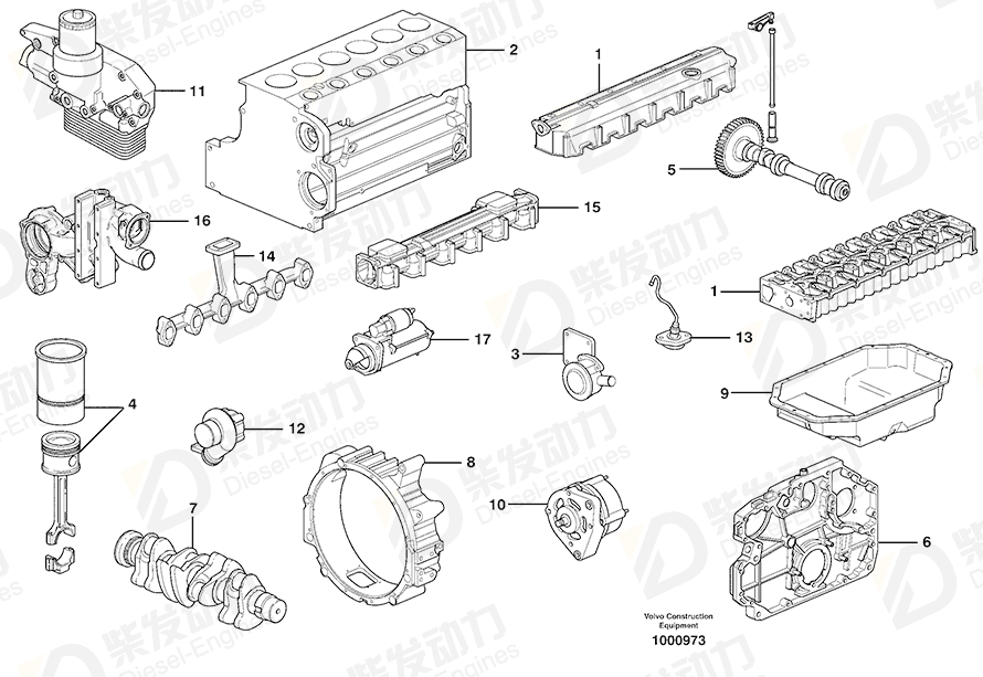 VOLVO Engine 14500388 Drawing