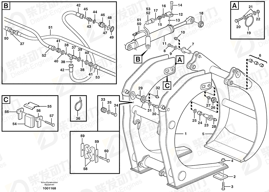 VOLVO Hose assembly 935684 Drawing VOLVO Hose assembly 935684 Drawing