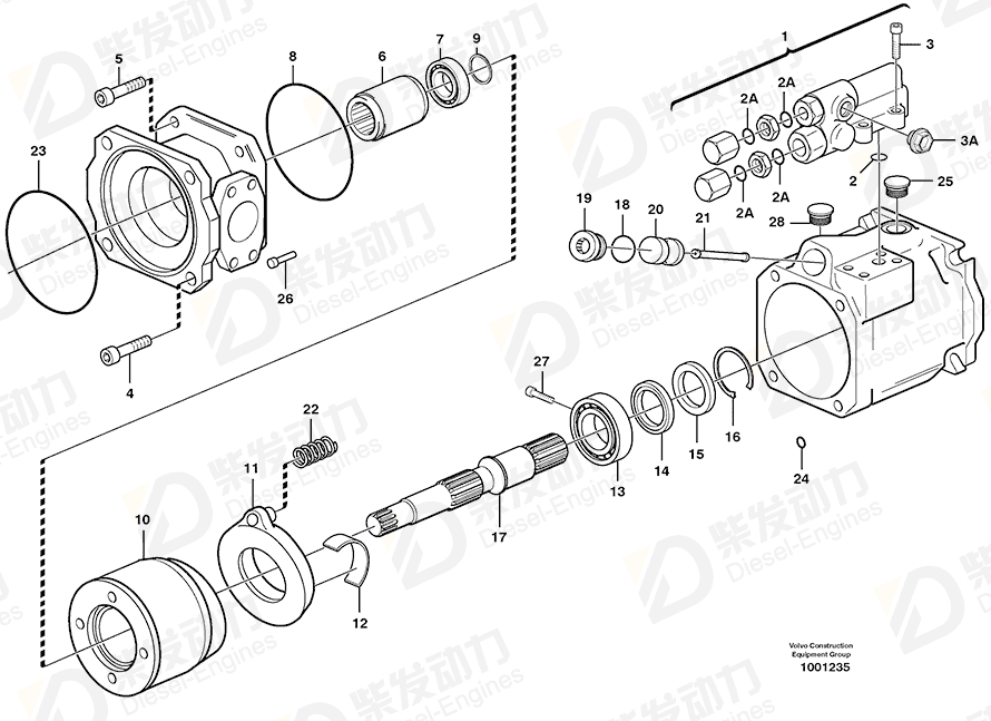 VOLVO Axle shaft 11708239 Drawing VOLVO Axle shaft 11708239 Drawing