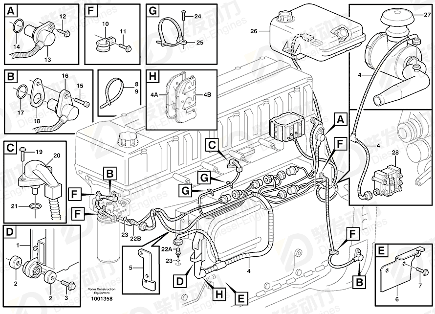 VOLVO Cable harness 11128780 Drawing VOLVO Cable harness 11128780 Drawing