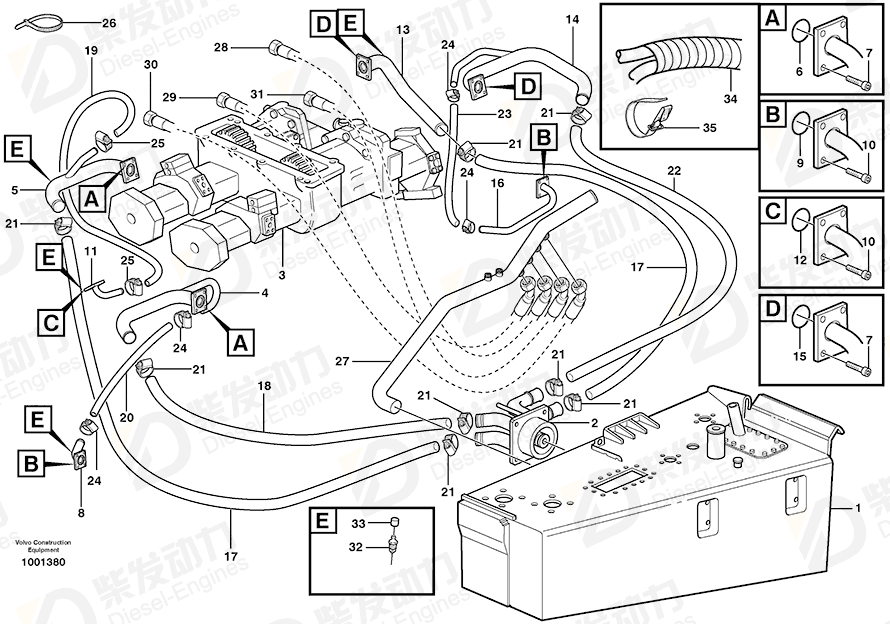 VOLVO Suction pipe 11121270 Drawing