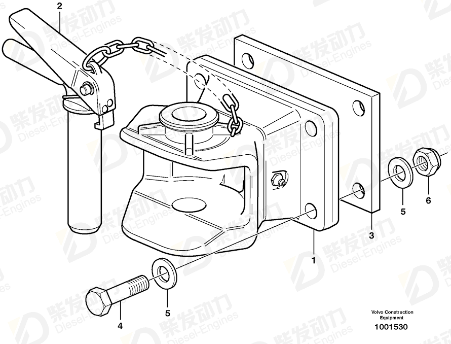 VOLVO Towing brace 4966290 Drawing