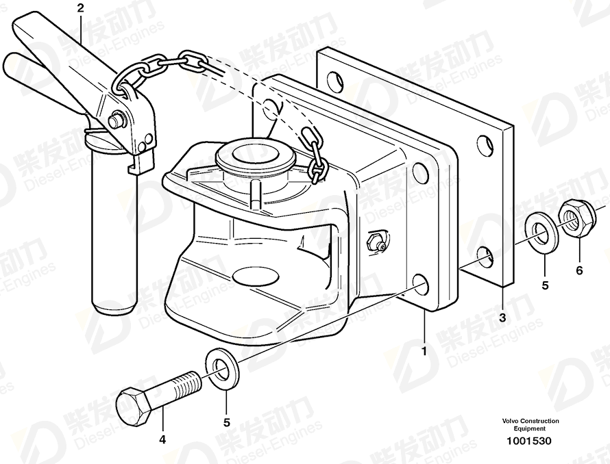 VOLVO Towing brace 4966290 Drawing VOLVO Towing brace 4966290 Drawing