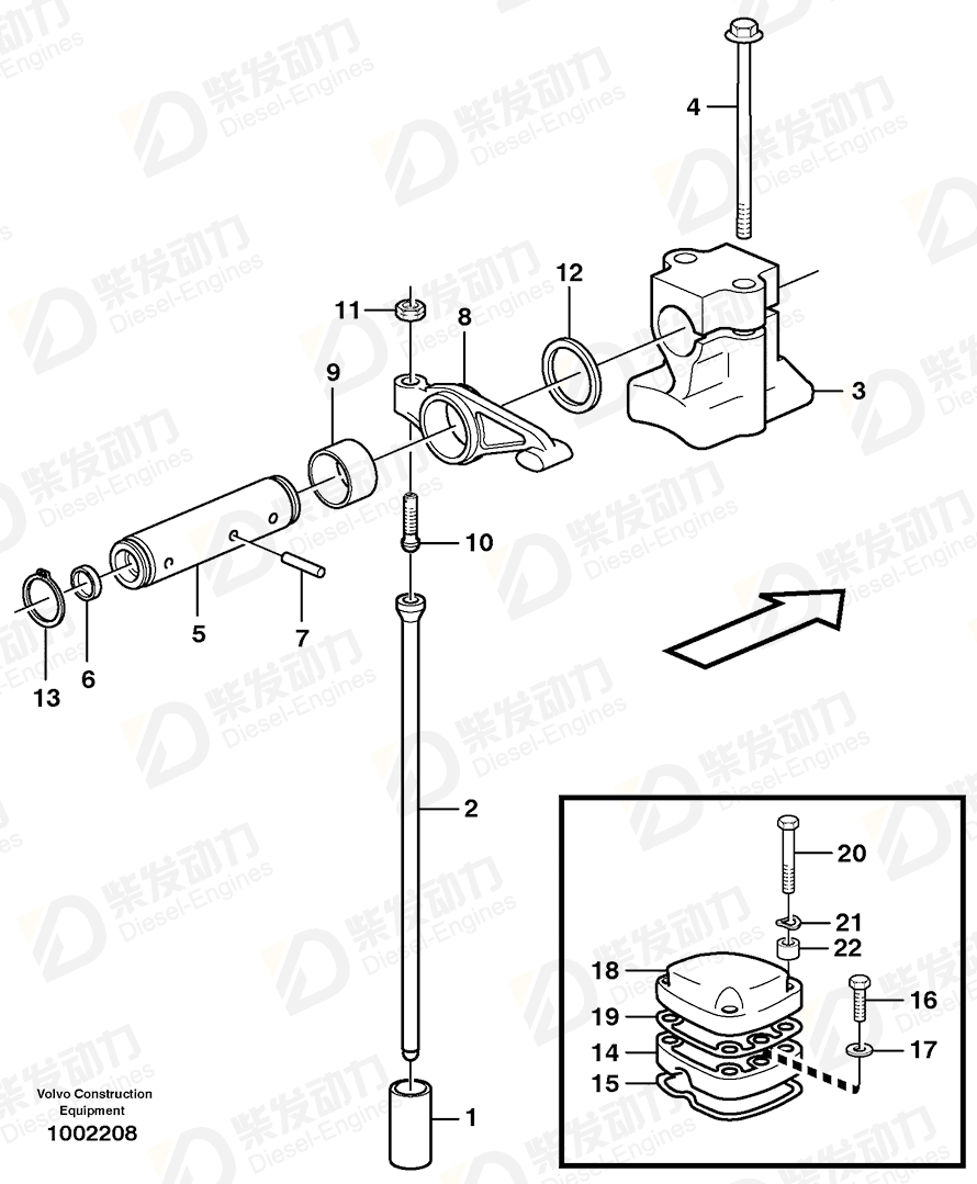 VOLVO Bearing bracket 422018 Drawing