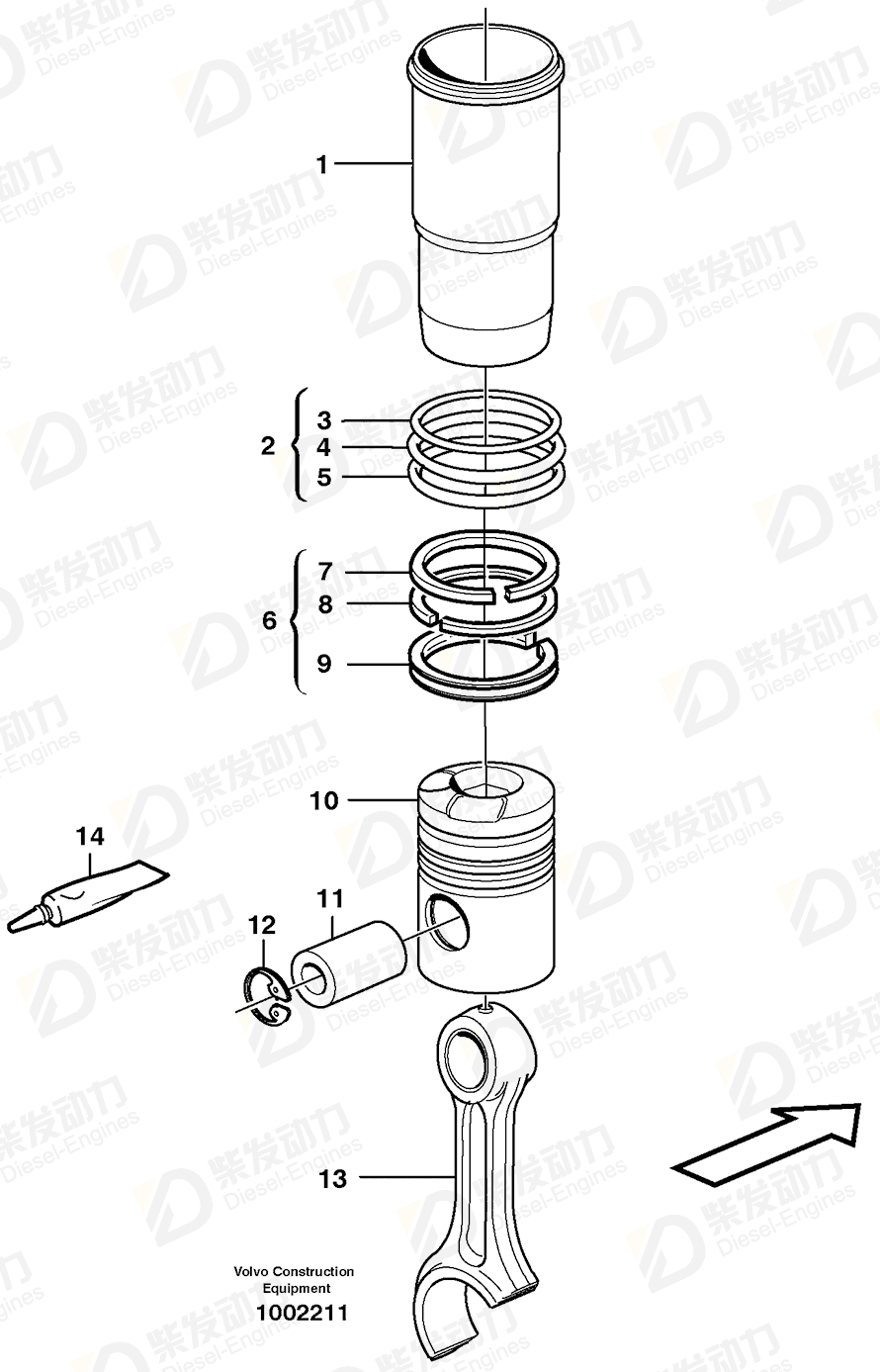 VOLVO Piston 11031390 Drawing