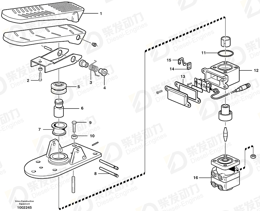 VOLVO Brake pedal 11118523 Drawing VOLVO Brake pedal 11118523 Drawing