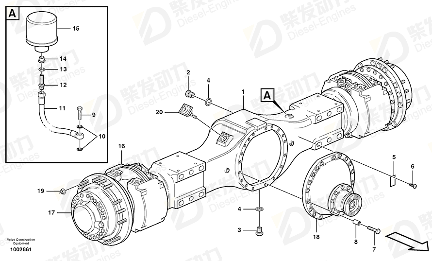 VOLVO Axle casing 11103112 Drawing VOLVO Axle casing 11103112 Drawing