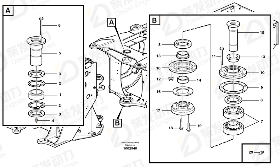 VOLVO Flange nut 13971096 Drawing VOLVO Flange nut 13971096 Drawing