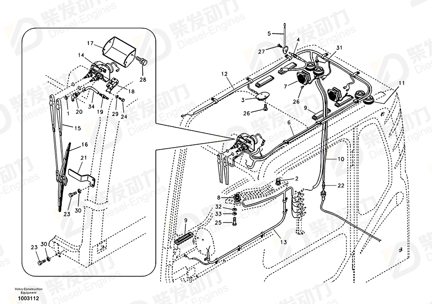 VOLVO Wire harness 14524120 Drawing