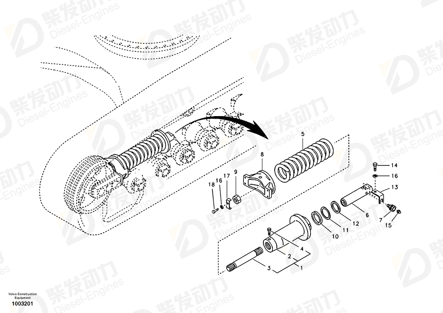 VOLVO Recoil spring 14669584 Drawing