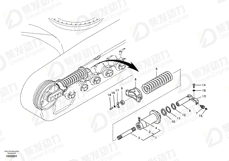 VOLVO RECOIL SPRING 14532400 Drawing VOLVO RECOIL SPRING 14532400 Drawing
