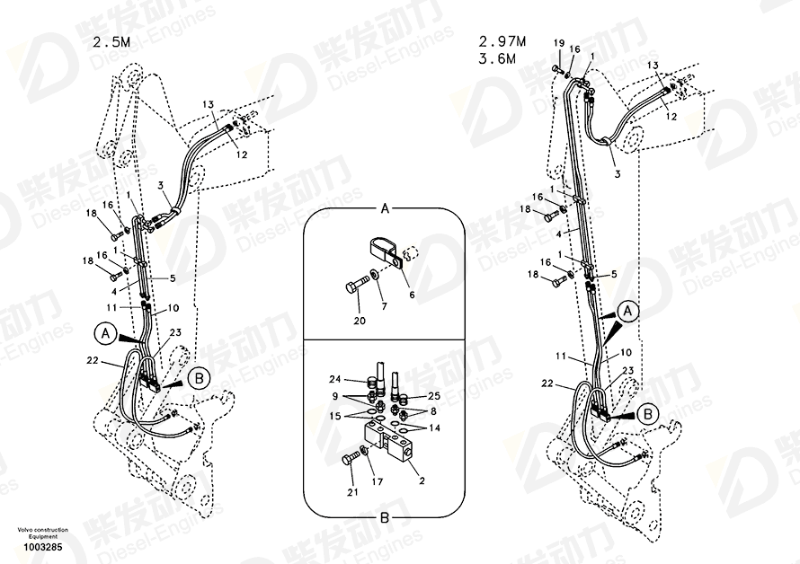 VOLVO Hose assembly 14880153 Drawing