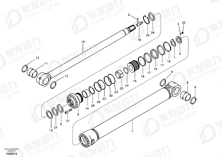 VOLVO Dipper arm cylinder 14563932 Drawing