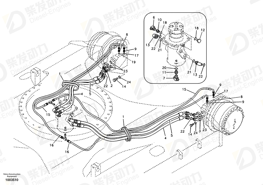 VOLVO Hose assembly 937009 Drawing