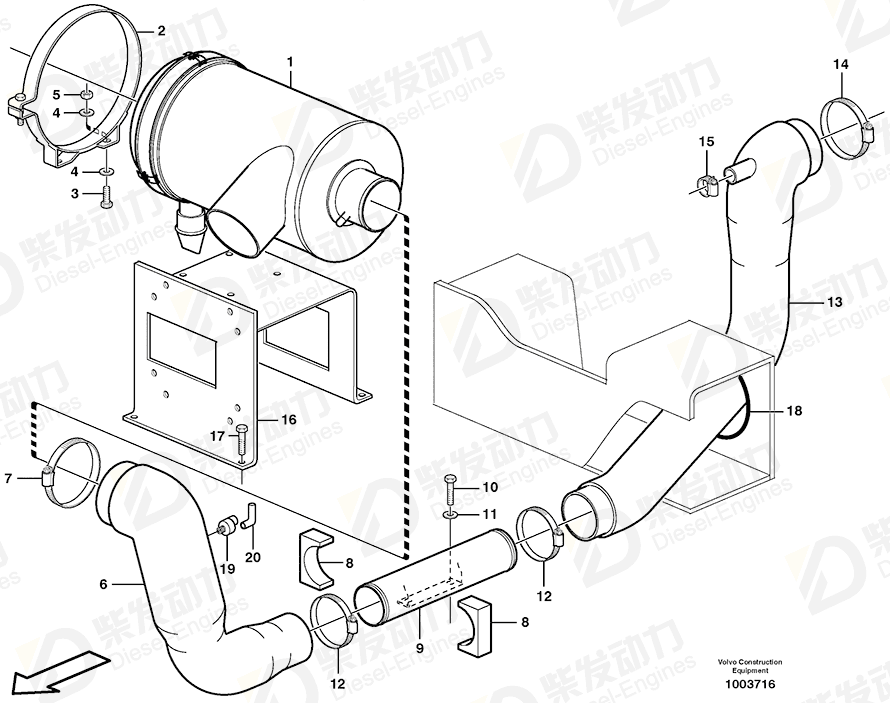 VOLVO Hose clamp 1544732 Drawing