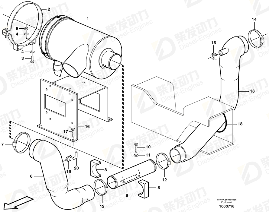 VOLVO Hose clamp 1544732 Drawing VOLVO Hose clamp 1544732 Drawing