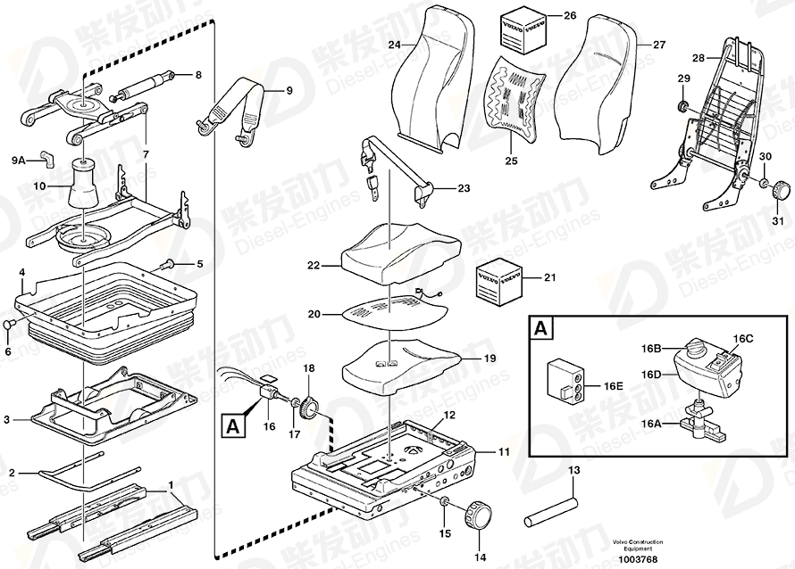 VOLVO Upholstery 11708901 Drawing VOLVO Upholstery 11708901 Drawing