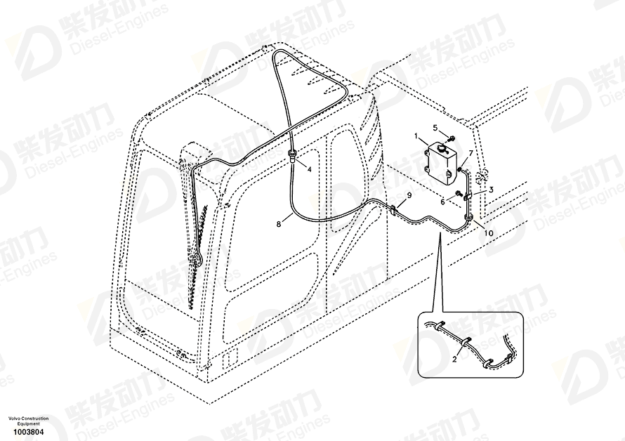 VOLVO Cooling hose 14881146 Drawing VOLVO Cooling hose 14881146 Drawing