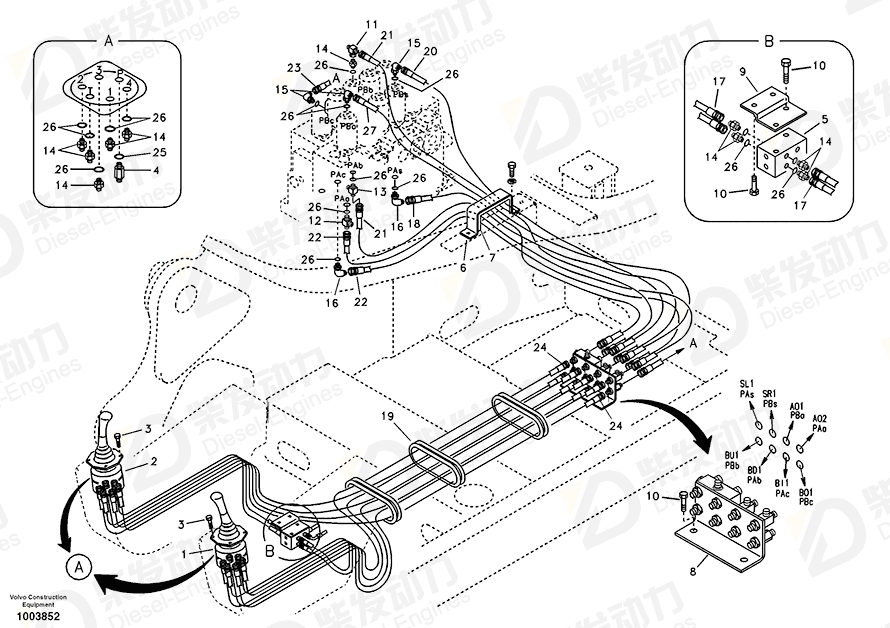 VOLVO HOSE ASSEMBLY SA9452-03249 Drawing VOLVO HOSE ASSEMBLY SA9452-03249 Drawing