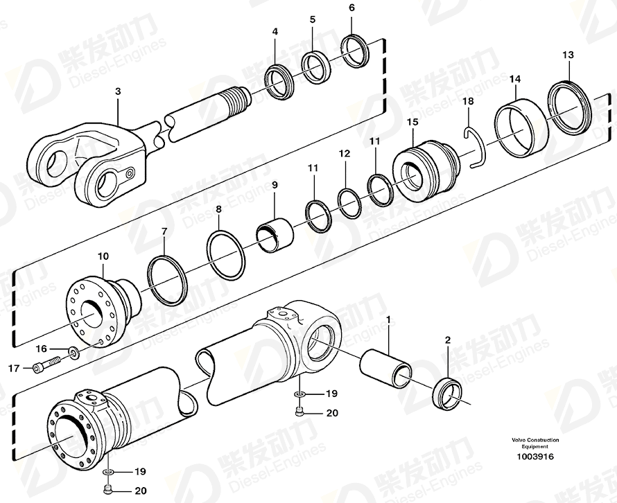 VOLVO Piston seal 11107807 Drawing