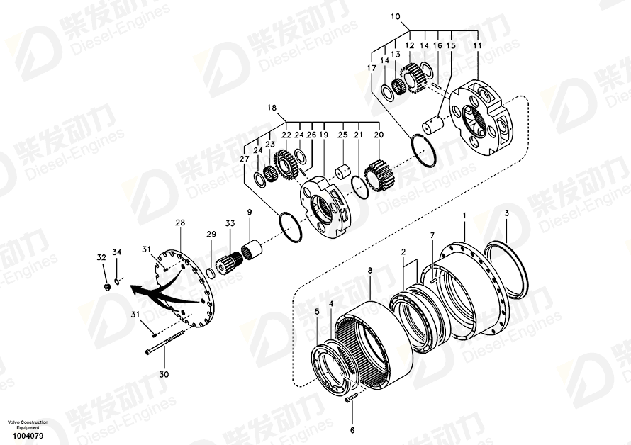 VOLVO PLANETARY GEAR SA7117-30340 Drawing