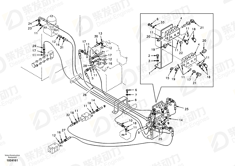 VOLVO HOSE ASSEMBLY SA9453-03238 Drawing VOLVO HOSE ASSEMBLY SA9453-03238 Drawing