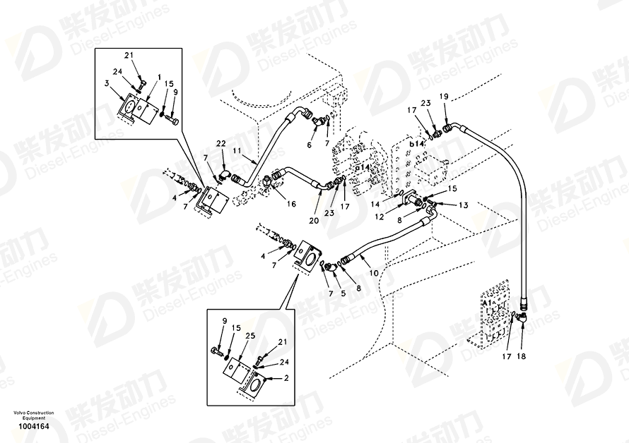 VOLVO Hose assembly SA9452-06219 Drawing VOLVO Hose assembly SA9452-06219 Drawing