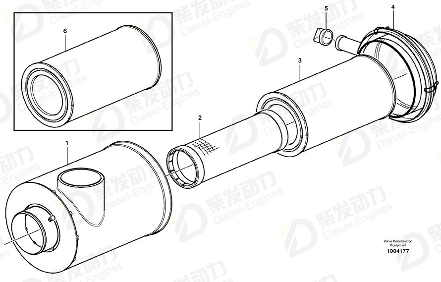 VOLVO Air Filter 11110217 Drawing VOLVO Air Filter 11110217 Drawing