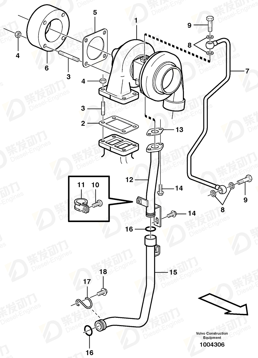 VOLVO Oil pipe 20521749 Drawing