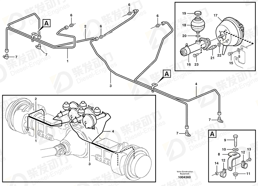 VOLVO Brake Pipe 11191184 Drawing VOLVO Brake Pipe 11191184 Drawing