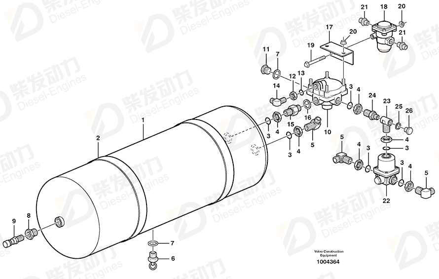 VOLVO Air valve 11190926 Drawing